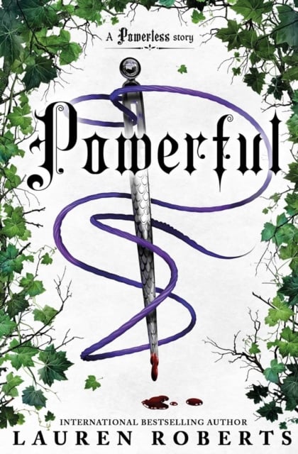 Powerful. Green leaves around the edges with a sword stood point down in the centre with a swirl around it